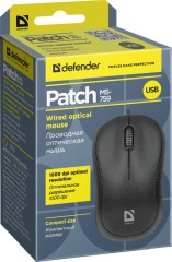Мышь Defender Patch MS-759 черный оптическая 1000dpi USB для ноутбука 2but (52759)