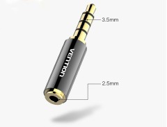 Переходник Vention Jack 2.5 mm F/3.5mm M Vention micro jack 2.5 mm (f) - mini jack 3.5 mm (m)