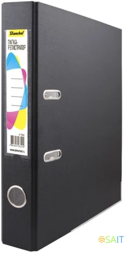 Папка-регистратор Silwerhof A4 50мм ПВХ/бумага черный мет.окант. сборная (упак.:2шт)