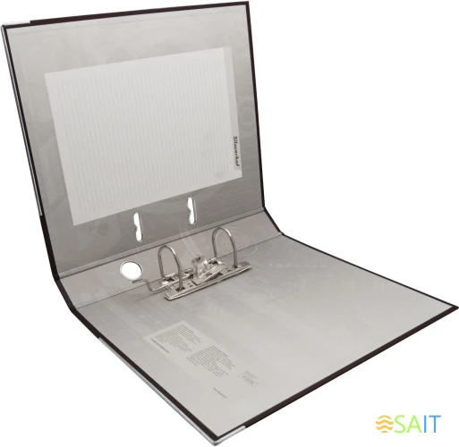 Папка-регистратор Silwerhof A4 50мм ПВХ/бумага черный мет.окант. сборная (упак.:2шт)