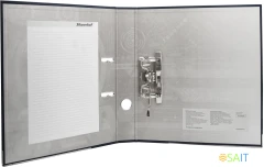 Папка-регистратор Silwerhof A4 50мм ПВХ/бумага черный мет.окант. сборная (упак.:2шт)