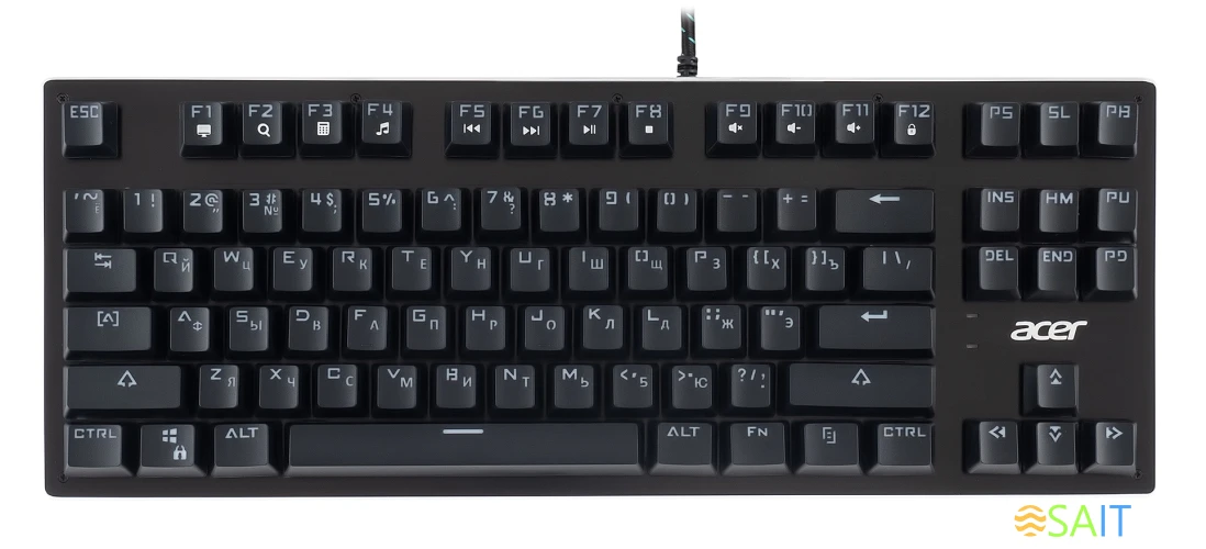 Клавиатура Acer OKW126 механическая черный USB for gamer для ноутбука LED (ZL.KBDEE.00G)