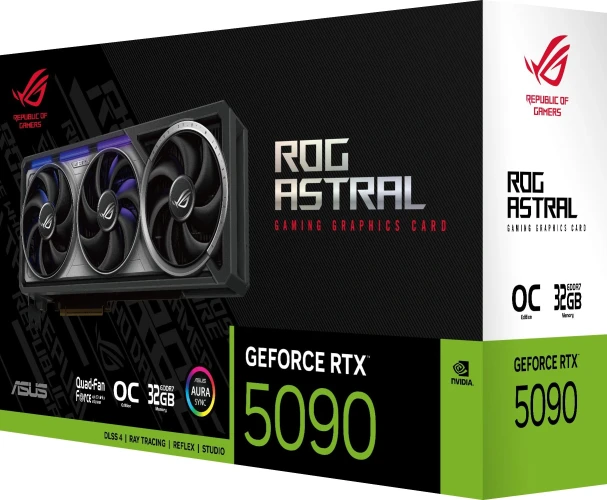 Видеокарта Asus PCI-E 5.0 ROG-ASTRAL-RTX5090-O32G-GAMING NVIDIA GeForce RTX 5090 32Gb 512bit GDDR7 2580/28000 HDMIx2 DPx3 HDCP Ret