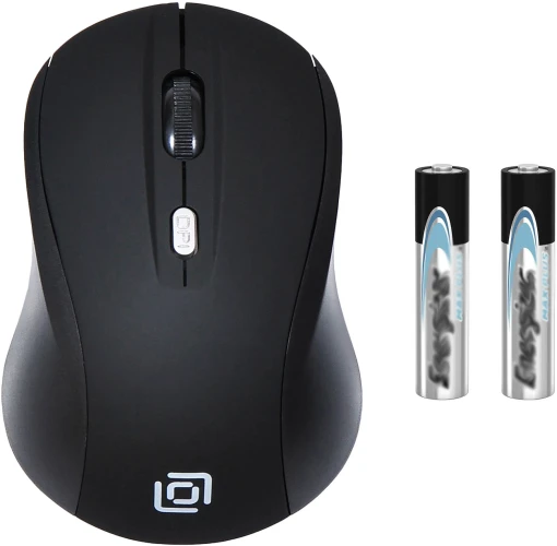 Мышь Оклик 415MW черный оптическая 1600dpi беспров. USB для ноутбука 4but (351684)