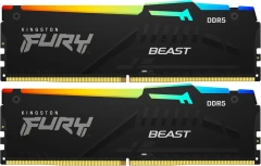 Память DDR5 2x32GB 6000MHz Kingston KF560C36BBE2AK2-64 Fury Beast Black Expo RGB RTL Gaming PC5-48000 CL36 DIMM 288-pin 1.35В single rank с радиатором Ret