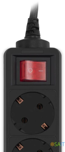 Сетевой фильтр PC Pet AP01006-1.8-B 1.8м (5 розеток) черный (пакет ПЭ)