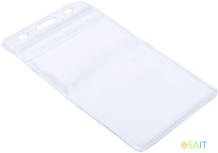 Бейдж для пропуска Deli E5759 68х118мм вертикальный без крепления ПВХ прозрачный (упак.:10шт)