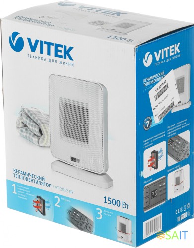 Тепловентилятор Vitek VT-2052 1500Вт белый