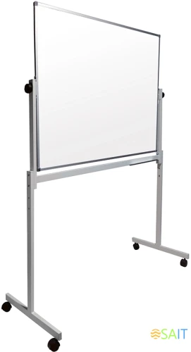 Доска магнитно-маркерная Silwerhof Daily белый 100x120см алюминиевая рама на роликах вращающаяся