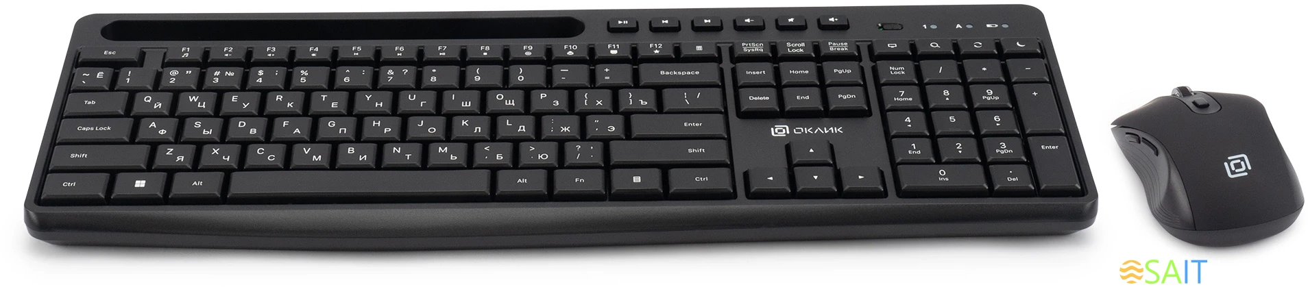 Клавиатура + мышь Оклик S275W клав:черный мышь:черный USB беспроводная slim Multimedia (1993113)