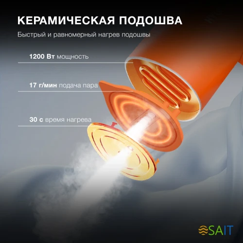 Отпариватель ручной Hyundai H-HSART002 1200Вт оранжевый