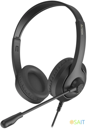 Наушники с микрофоном A4Tech Fstyler FH100U черный 2м накладные USB оголовье (FH100U (STONE BLACK))