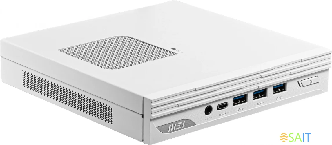 Неттоп MSI Pro DP10 12M-221RU i5 1235U (1.3) 16Gb SSD512Gb Iris Xe Windows 11 Professional 2.5xGbitEth WiFi BT 120W белый (9S6-B0A622-221)