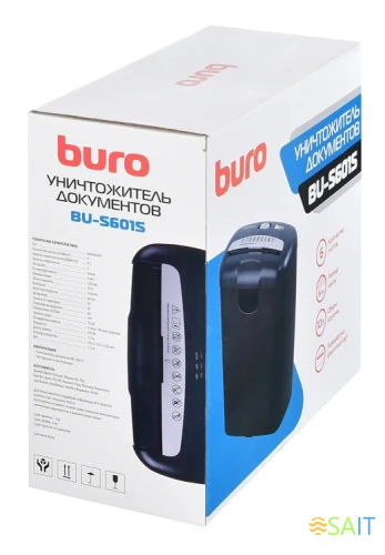 Шредер Buro Home BU-S601S (секр.Р-1) ленты 6лист. 10лтр. пл.карты
