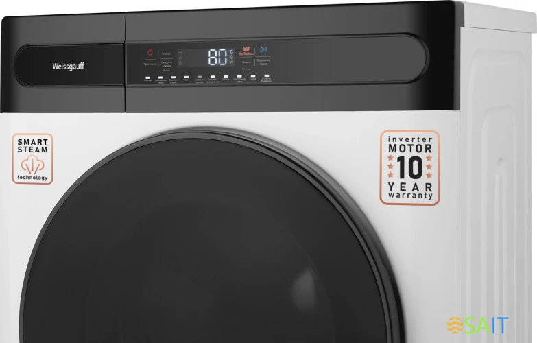 Стиральная машина Weissgauff WMD 49411 DC Inverter Steam класс: B загр.фронтальная макс.:11кг (с сушкой) белый инвертор