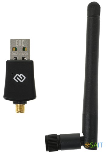 Сетевой адаптер Wi-Fi Digma DWA-N300E N300 USB 2.0 (ант.внеш.съем) 1ант.