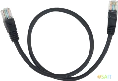 Патч-корд Buro UTP 4 пары cat.5E CCA molded 0.25м черный RJ-45 (m)-RJ-45 (m)