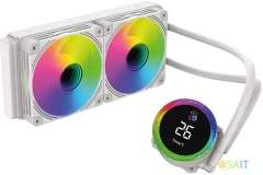 Система водяного охлаждения Bloody BD-LC240ARGB2 ARGB Soc-AM5/AM4/1200/1700/1851 белый 4-pin 22-35dB Al+Cu LCD 260W 1100gr Ret (BD-LC240ARGB2-WH)