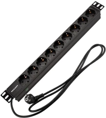 Блок распределения питания Rexant 04-0105-1 гор.размещ. 9xSchuko базовые 16A Schuko 2м