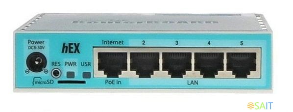 Маршрутизатор MikroTik hEX (RB750GR3) 10/100/1000BASE-TX белый