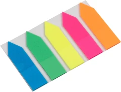 Закладки самокл. пластиковые Silwerhof 45x12мм Eco 5цв.в упак. 20лист стрелки европодвес