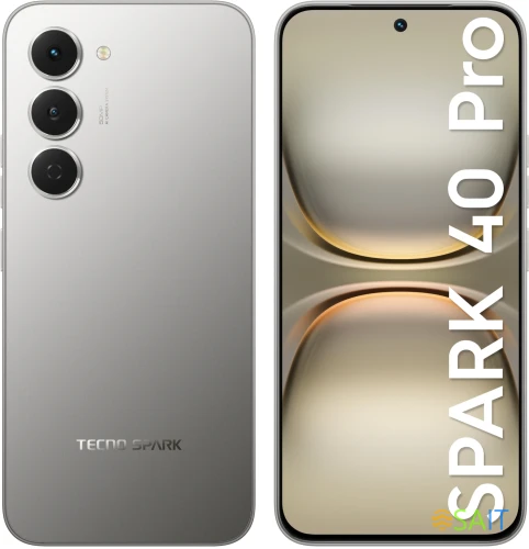 Смартфон Tecno Spark 40 Pro 256Gb 8Gb титан моноблок 3G 4G 2Sim 6.78" 1224x2720 Android 15 50Mpix 802.11 a/b/g/n/ac/ax NFC GPS GSM900/1800 Protect FM