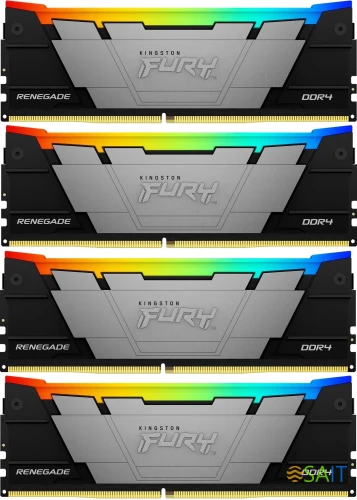 Память DDR4 4x8GB 3600MHz Kingston KF436C16RB2AK4/32 Fury Renegade RGB RTL Gaming PC4-28800 CL16 DIMM 288-pin 1.35В single rank с радиатором Ret
