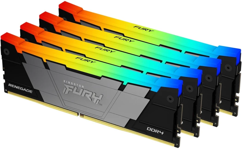 Память DDR4 4x8GB 3600MHz Kingston KF436C16RB2AK4/32 Fury Renegade RGB RTL Gaming PC4-28800 CL16 DIMM 288-pin 1.35В single rank с радиатором Ret