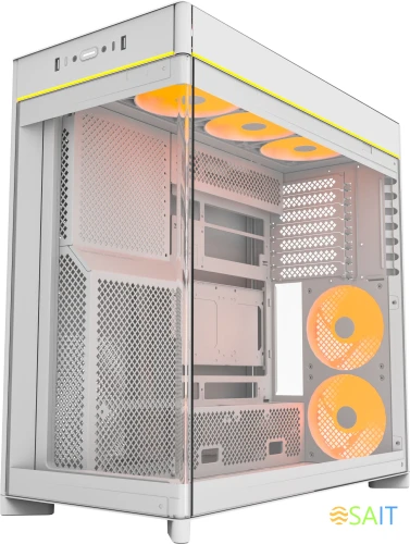 Корпус Montech HS02 Pro белый без БП ATX 8x120mm 2xUSB3.0 audio bott PSU