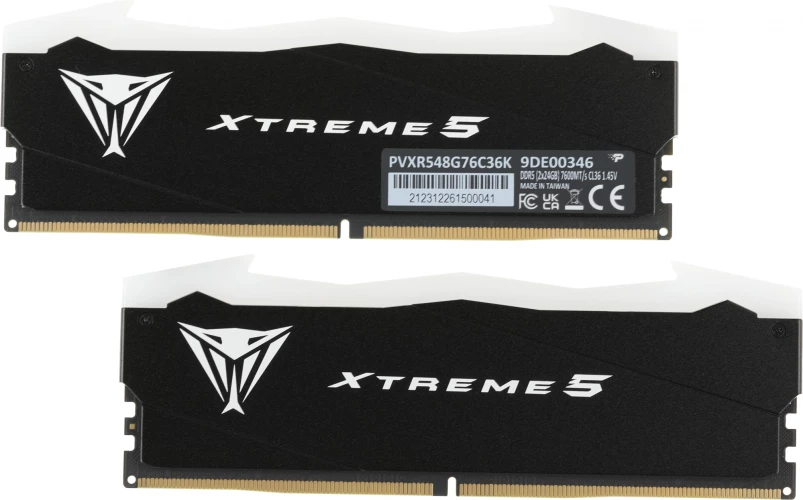 Память DDR5 2x24GB 7600MHz Patriot PVXR548G76C36K Viper Xtreme 5 RGB RTL Gaming PC5-60800 CL36 DIMM 288-pin 1.45В с радиатором Ret
