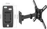 Кронштейн для телевизора Kromax CORBEL-4 черный 15"-42" макс.25кг настенный поворот и наклон