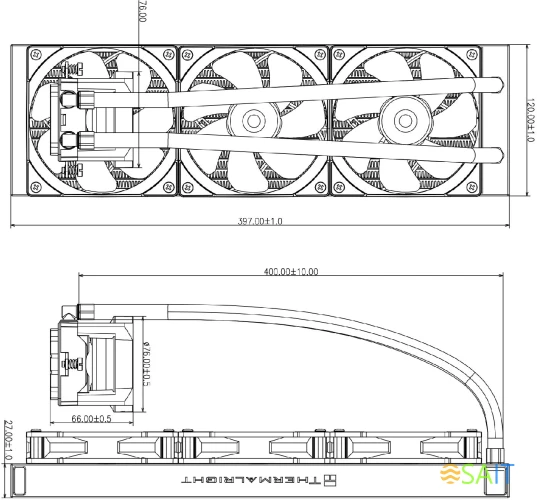 Система водяного охлаждения Thermalright Core Vision 360 ARGB Soc-AM5/AM4/1200/1700/1851 белый 4-pin 27.7dB Al LCD Ret (C-VISION-360-WH-ARGB)