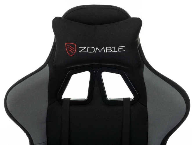 Кресло игровое Zombie Rudger черный/серый с подголов. крестов. пластик
