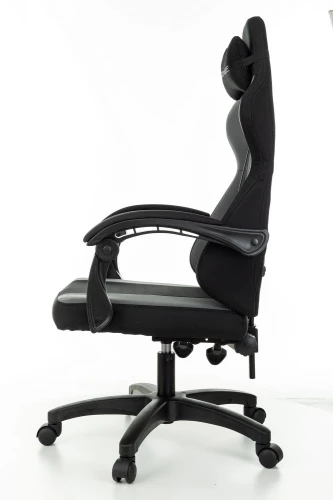 Кресло игровое Zombie Rudger черный/серый с подголов. крестов. пластик