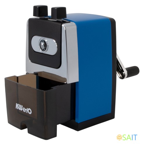 Точилка для карандашей механическая Kw-Trio 307Ablue 307A-BLU 1 отверстие металл синий
