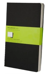 Блокнот Moleskine CAHIER JOURNAL QP323 XLarge 190х250мм обложка картон 120стр. нелинованный черный (3шт)