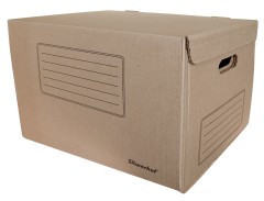 Короб архивный откидная крышка Silwerhof ОК-18 микрогофрокартон 480x325x295мм коричневый