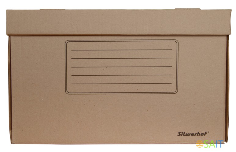 Короб архивный откидная крышка Silwerhof ОК-18 микрогофрокартон 480x325x295мм коричневый