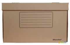 Короб архивный откидная крышка Silwerhof ОК-18 микрогофрокартон 480x325x295мм коричневый