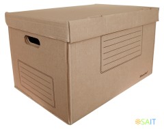 Короб архивный откидная крышка Silwerhof ОК-18 микрогофрокартон 480x325x295мм коричневый