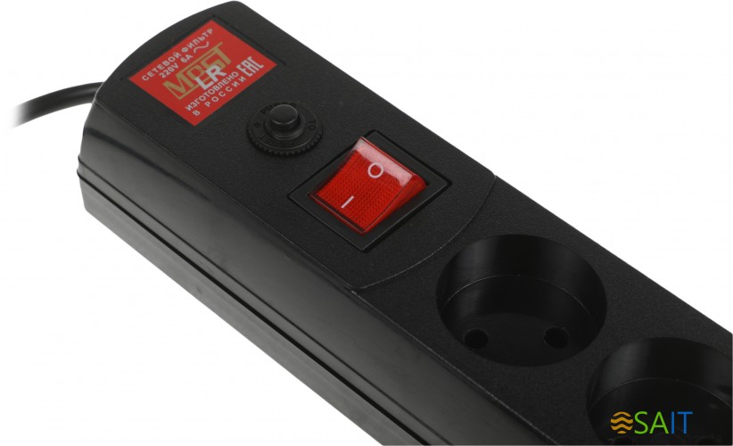 Сетевой фильтр Most LR 3м (6 розеток) черный (коробка)