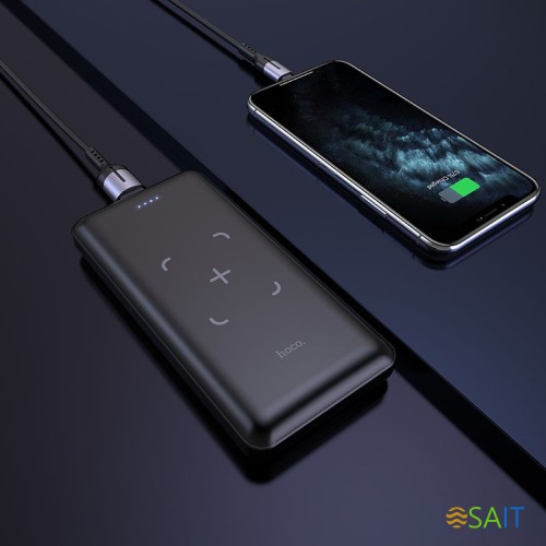 Мобильный аккумулятор Hoco J50 Surf 10000mAh 5W 2A USB-A беспров.зар. черный