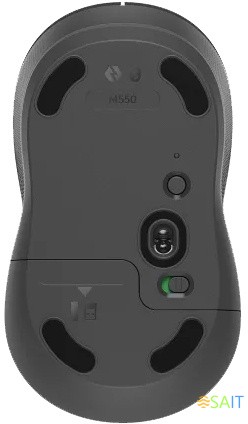 Мышь Logitech M550 темно-серый/серый оптическая 4000dpi silent беспров. BT/Radio USB для ноутбука 3but (910-007190)