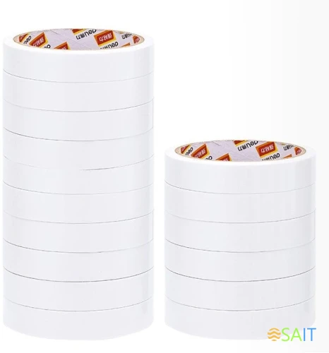 Клейкая лента канцелярская двусторонняя Deli EA364 белая шир.18мм дл.9.14м 80мкр (упак.:16шт)