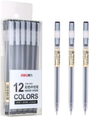 Ручка гелев. Deli A119-BK прозрачный черн. черн. линия 0.5мм