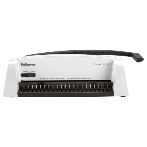 Переплетчик Fellowes STARLET 2+ на пластиковую пружину, сшивает до 120 лст., перфорирует 12 лст. Fellowes STARLET 2+