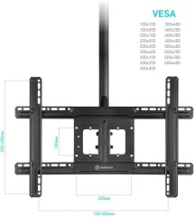 Кронштейн для телевизора Onkron N1L черный 32"-80" макс.68.2кг потолочный поворот и наклон