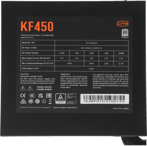 Блок питания PcCooler ATX 450W F450 80+ white (20+4pin) APFC 120mm fan 6xSATA RTL