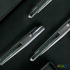 Нож канцелярский Deli 2037S шир.лез.9мм выдвижное лезвие фиксатор сталь серый