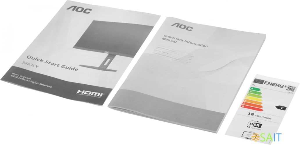 Монитор AOC 23.8" 24P3CV черный IPS LED 16:9 HDMI M/M матовая HAS Piv 300cd 178гр/178гр 1920x1080 75Hz DP FHD USB 5.37кг